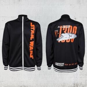 Disney Parks Star Wars Logo Millennium Falcon Track Jacket Size Small